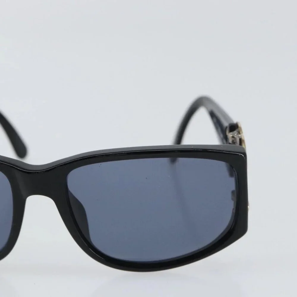 CHANEL Sunglasses plastic Black CC Auth SW1861